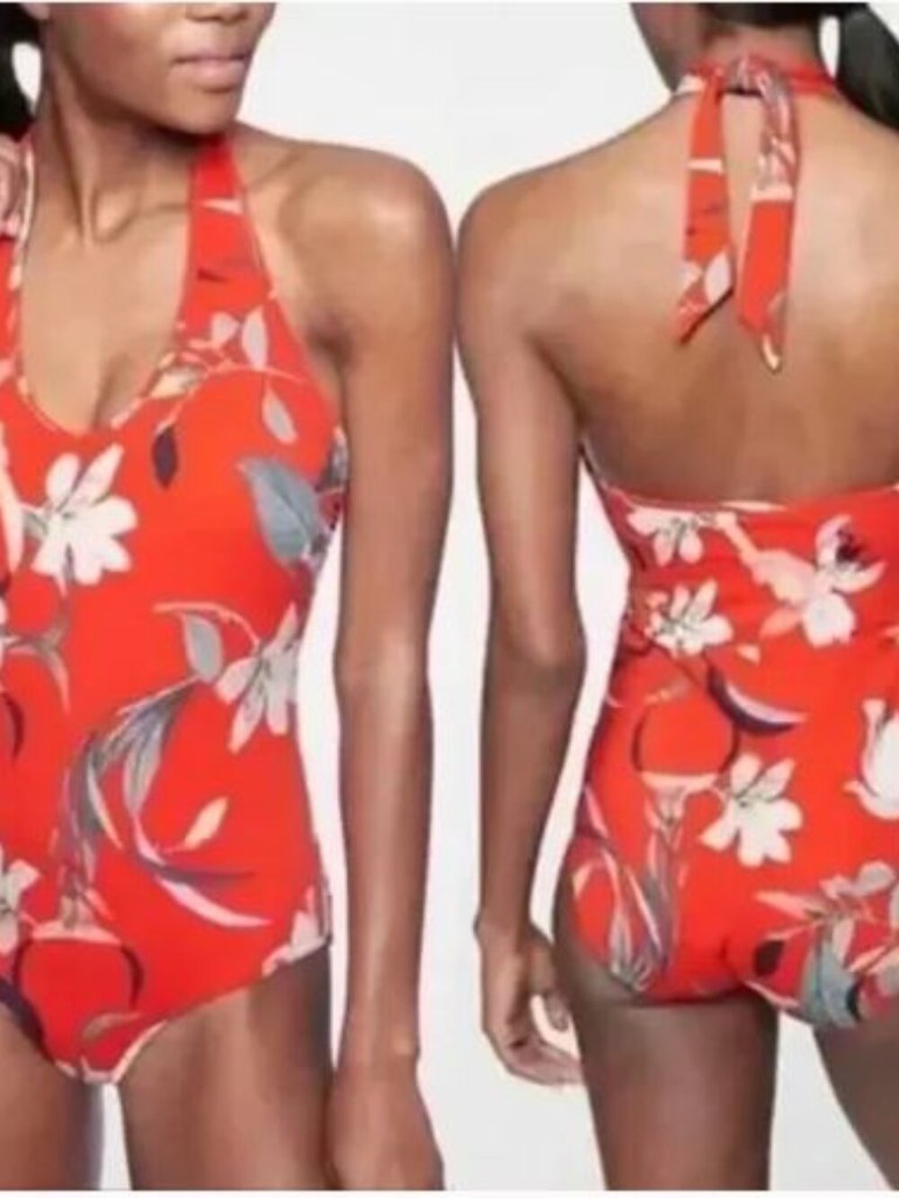 Athleta NWT Halter 1pc Floral Swimsuit Sz XS